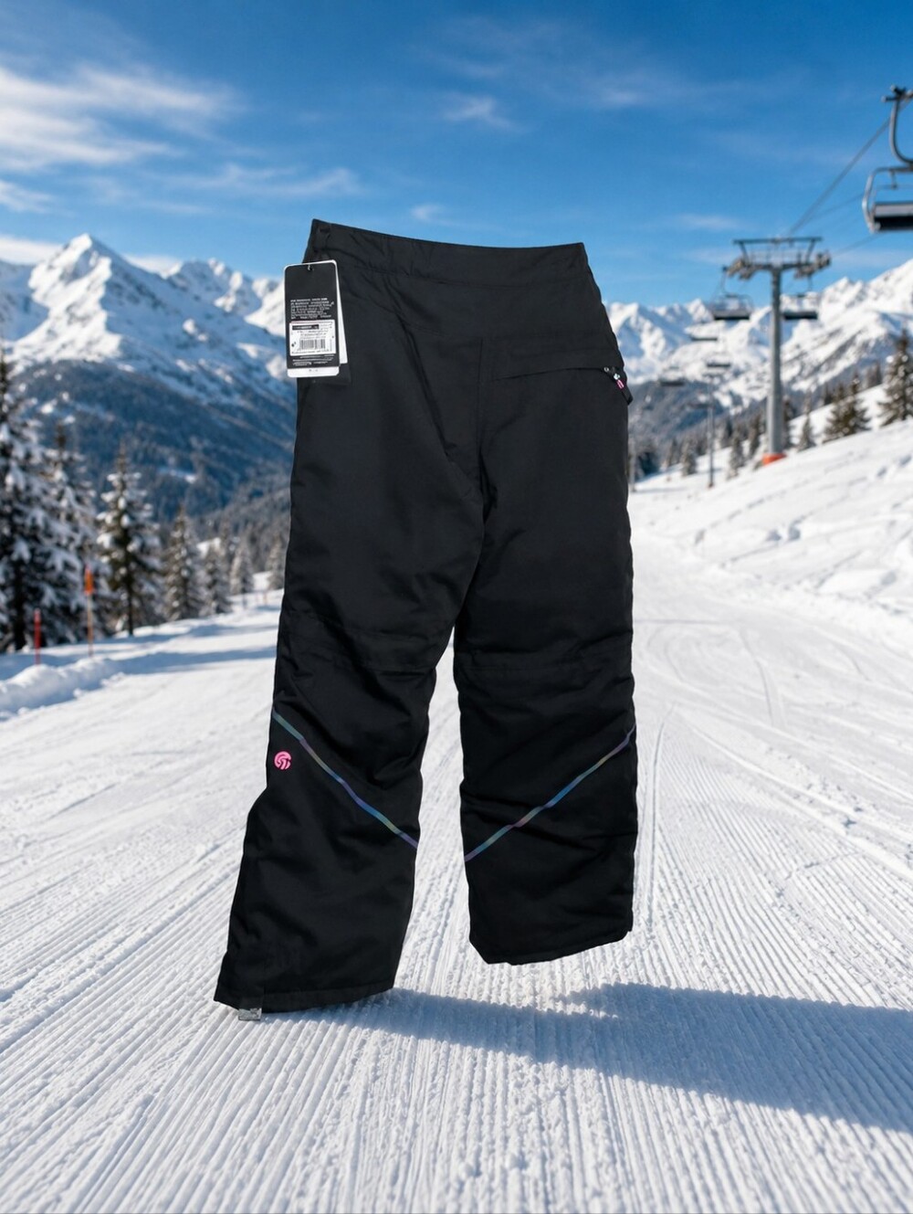 C9 Champion Girls Black Snow Pants M (7-8) Polyester Adj Waist Ski/Snow